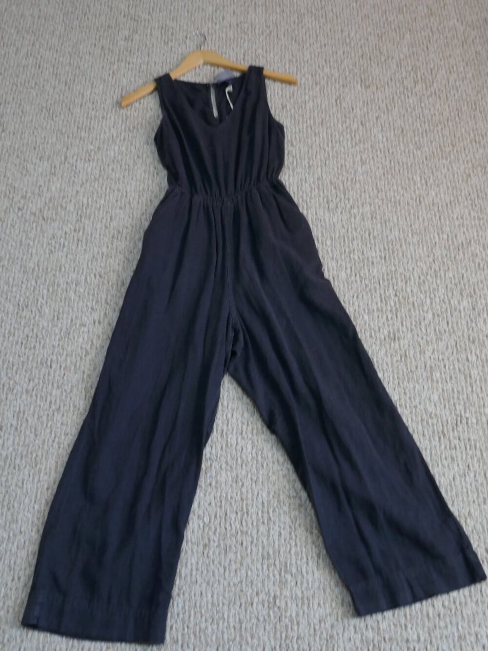Universal Thread Charcoal One Piece Jumpsuit V-Neck CutOut Back Sleeveless XS